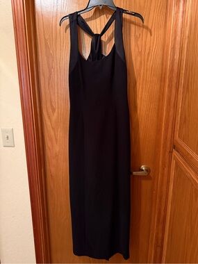 Jones New York Evening Black Sleeveless Maxi Dress with Twist Back Size 14